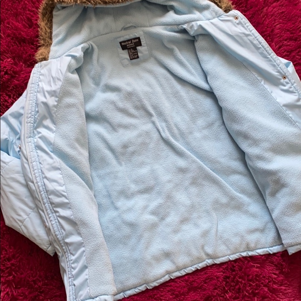 Sky Blue Parka puffer coat - Picture 5 of 14